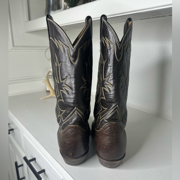 Vintage Tony Lama Gold Label Brown Western Boots Classic Rodeo Style Women's 9.5 - Picture 5 of 10